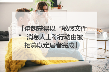 伊朗获得以“敏感文件” 消息人士称行动由被招募以定居者完成