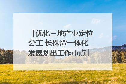 优化三地产业定位分工 长株潭一体化发展划出工作重点