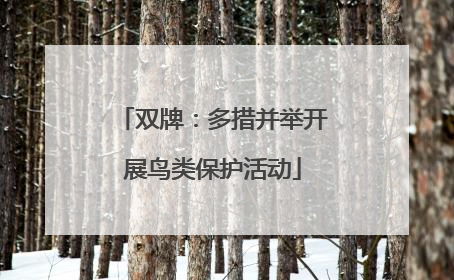 双牌：多措并举开展鸟类保护活动