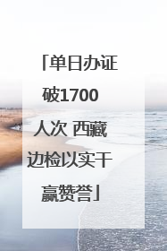 单日办证破1700人次 西藏边检以实干赢赞誉