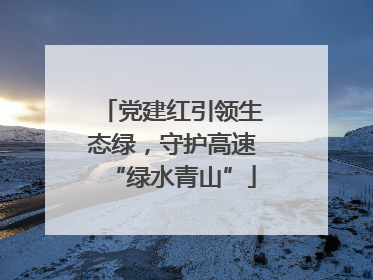 党建红引领生态绿，守护高速“绿水青山”