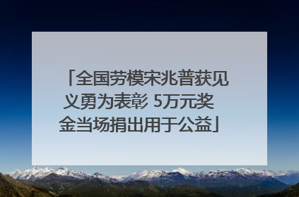 全国劳模宋兆普获见义勇为表彰 5万元奖金当场捐出用于公益