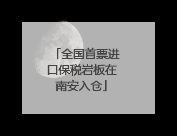 全国首票进口保税岩板在南安入仓