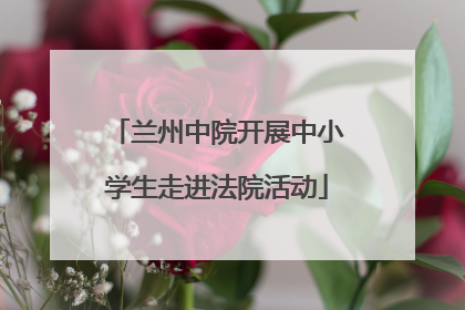 兰州中院开展中小学生走进法院活动