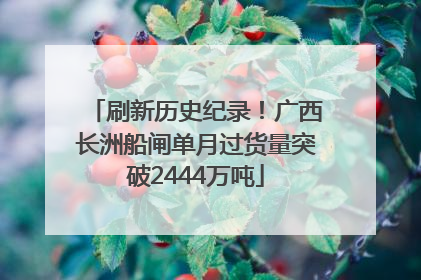 刷新历史纪录！广西长洲船闸单月过货量突破2444万吨