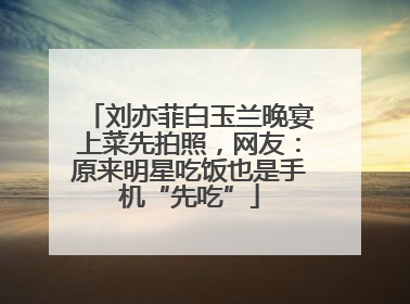 刘亦菲白玉兰晚宴上菜先拍照，网友：原来明星吃饭也是手机“先吃”