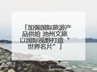 加强国际旅游产品供给 池州文旅以国际视野打造“世界名片”