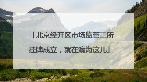 北京经开区市场监管二所挂牌成立，就在瀛海这儿