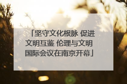 坚守文化根脉 促进文明互鉴 伦理与文明国际会议在南京开幕