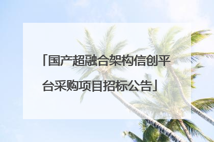 国产超融合架构信创平台采购项目招标公告