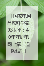 国家电网首席科学家郑玉平：40年守护电网“第一道防线”
