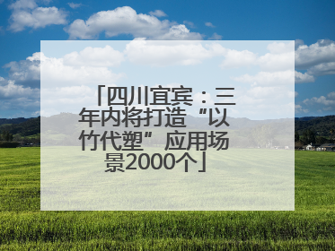 四川宜宾：三年内将打造“以竹代塑”应用场景2000个