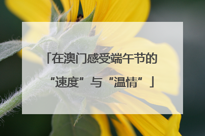 在澳门感受端午节的“速度”与“温情”