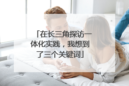 在长三角探访一体化实践，我想到了三个关键词