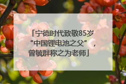 宁德时代致敬85岁“中国锂电池之父”，曾毓群称之为老师