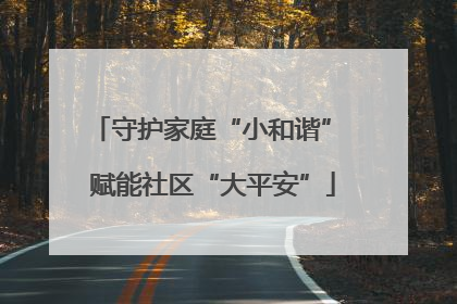 守护家庭“小和谐” 赋能社区“大平安”
