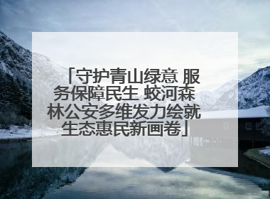 守护青山绿意 服务保障民生 蛟河森林公安多维发力绘就生态惠民新画卷
