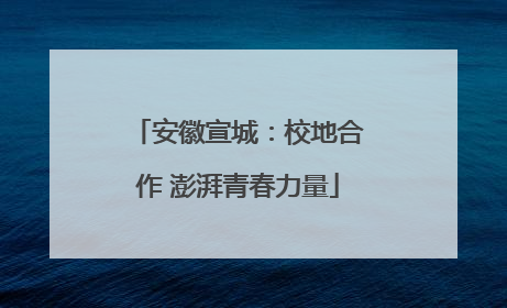安徽宣城：校地合作 澎湃青春力量