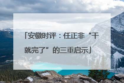 安徽时评：任正非“干就完了”的三重启示