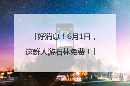 好消息！6月1日，这群人游石林免费！