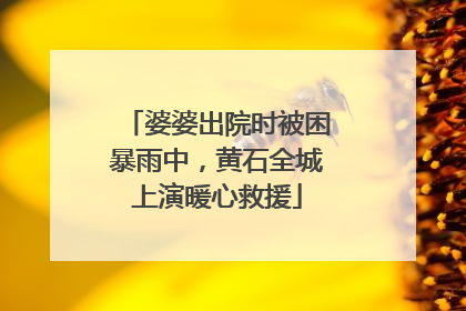 婆婆出院时被困暴雨中，黄石全城上演暖心救援