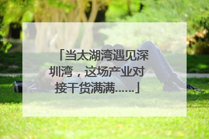 当太湖湾遇见深圳湾，这场产业对接干货满满……