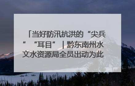 当好防汛抗洪的“尖兵”“耳目”｜黔东南州水文水资源局全员出动为此轮强降雨做好测报工作