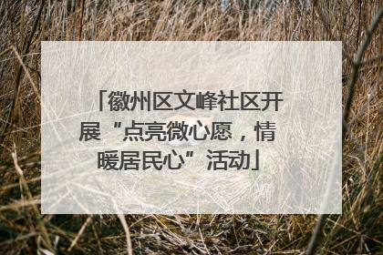 徽州区文峰社区开展“点亮微心愿，情暖居民心”活动