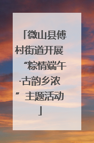 微山县傅村街道开展“粽情端午·古韵乡浓”主题活动