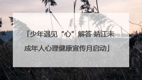 少年遇见“心”解答 靖江未成年人心理健康宣传月启动