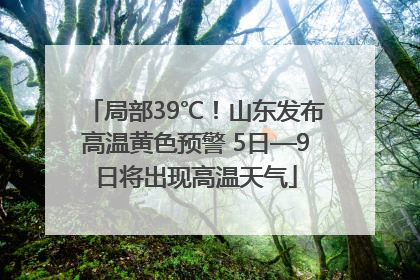 局部39℃！山东发布高温黄色预警 5日—9日将出现高温天气