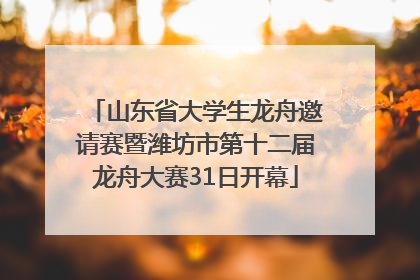 山东省大学生龙舟邀请赛暨潍坊市第十二届龙舟大赛31日开幕