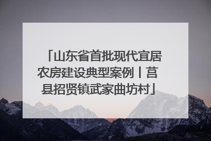 山东省首批现代宜居农房建设典型案例丨莒县招贤镇武家曲坊村
