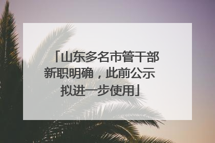 山东多名市管干部新职明确，此前公示拟进一步使用