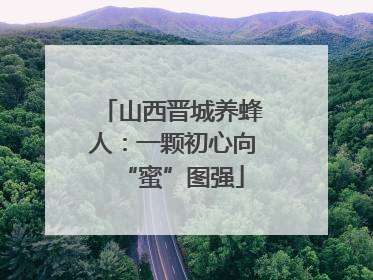 山西晋城养蜂人：一颗初心向“蜜”图强