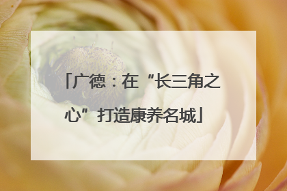 广德：在“长三角之心”打造康养名城