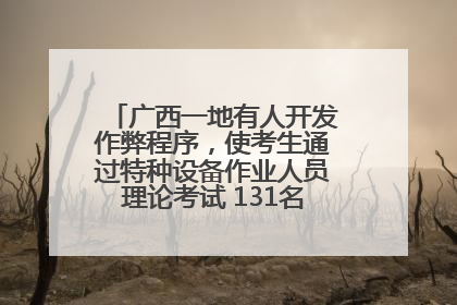 广西一地有人开发作弊程序，使考生通过特种设备作业人员理论考试 131名考生证书被撤销