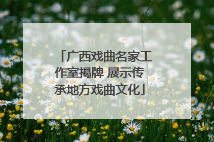 广西戏曲名家工作室揭牌 展示传承地方戏曲文化