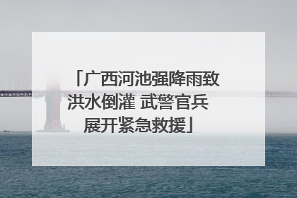 广西河池强降雨致洪水倒灌 武警官兵展开紧急救援