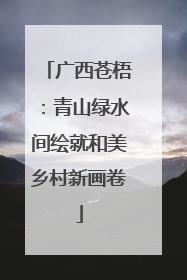 广西苍梧：青山绿水间绘就和美乡村新画卷