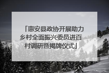 惠安县政协开展助力乡村全面振兴委员进百村调研暨揭牌仪式