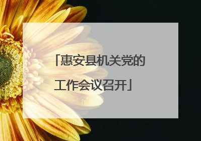 惠安县机关党的工作会议召开