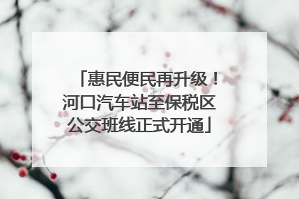 惠民便民再升级！河口汽车站至保税区公交班线正式开通