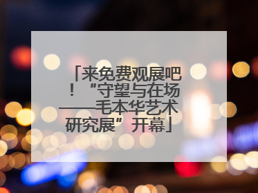 来免费观展吧！“守望与在场——毛本华艺术研究展”开幕