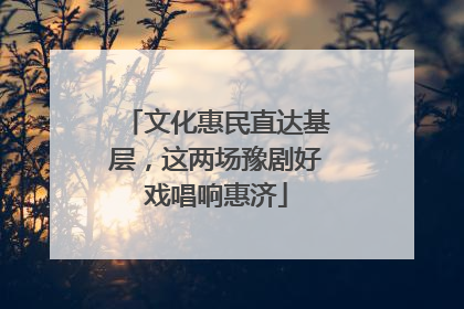 文化惠民直达基层，这两场豫剧好戏唱响惠济
