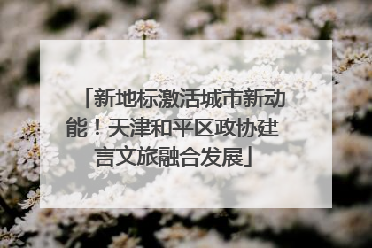 新地标激活城市新动能！天津和平区政协建言文旅融合发展