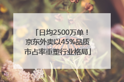 日均2500万单！京东外卖以45%品质市占率重塑行业格局