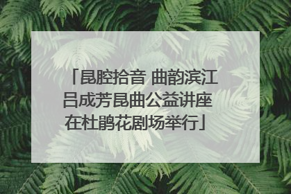 昆腔拾音 曲韵滨江 吕成芳昆曲公益讲座在杜鹃花剧场举行