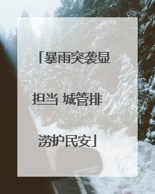 暴雨突袭显担当 城管排涝护民安