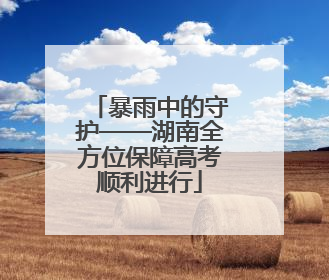 暴雨中的守护——湖南全方位保障高考顺利进行